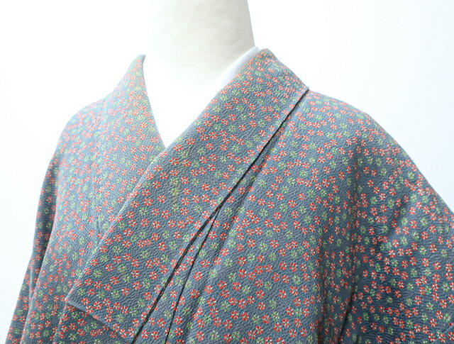 Full-Length Under-Kimono - 【中古】 リサイクル着物 小紋 ちりめん 小花文様 身丈約150cm 裄丈約62cm 24Z-179[ リサイクル着物 着付け教室 お茶 カジュアル 初詣 袴 お出掛け 街着 観劇 普段着 お食事会 通販 アイディーネット きもの]IDnet
