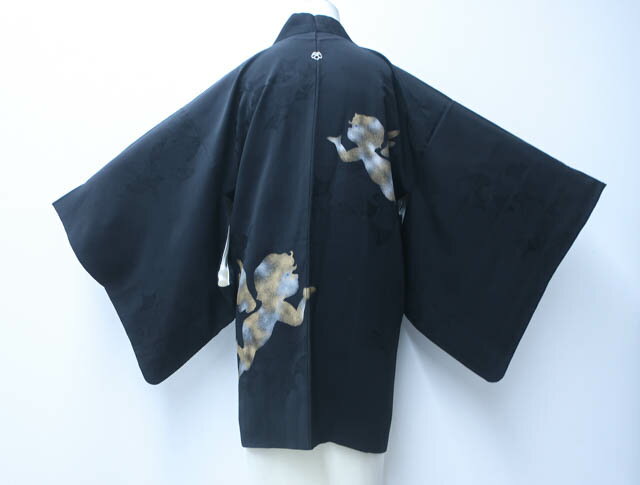 【中古】 リサイクル着物 オリジナル 羽織 一つ紋 天使 羽織紐付き 身丈約80.5cm 裄丈約63cm 24Z-1836【リサイクル着物 着物羽織 和装羽織 着物カーディガン 和モダン 着物コート 羽織物 お出掛け】IDnet