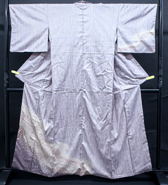 樂天商城 - 【中古】 リサイクル着物 訪問着 流水 鹿の子文様 身丈約160cm 裄丈約65cm 24Z-340[仕立て上がり 和服 アウトレット リサイクル着物 入学式 卒業式 結婚式 母 七五三 お宮参り パーティー きもの]IDnet