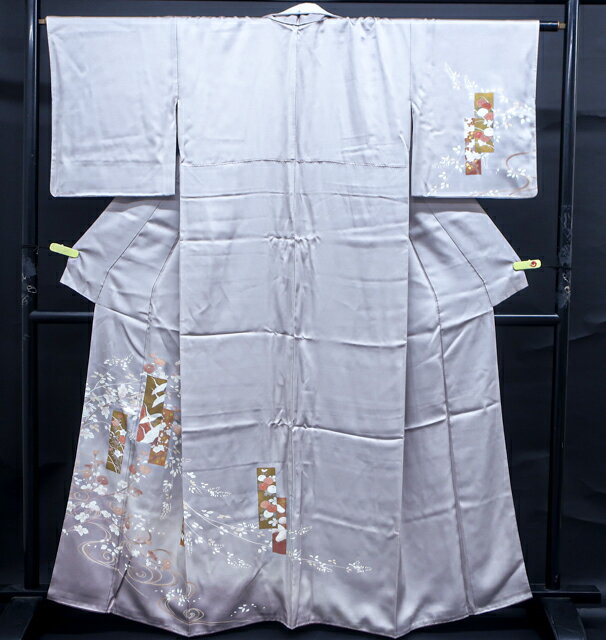 樂天商城 - 【中古】 リサイクル着物 訪問着 流水に枝花 鶴 花文様 身丈約162cm 裄丈約64.5cm24Z-342[仕立て上がり 和服 アウトレット リサイクル着物 入学式 卒業式 結婚式 母 七五三 お宮参り パーティー きもの]IDnet