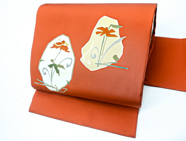 【中古】 リサイクル着物 九寸名古屋帯　金彩　花文様　23B-2037[仕立て上がり 和服 アウトレット リサイクル着物 カジュアル カジュアル帯 リサイクル帯 着付け教室 観劇 普段着 お食事会 お出掛け 通販 アイディーネット きもの] IDnet