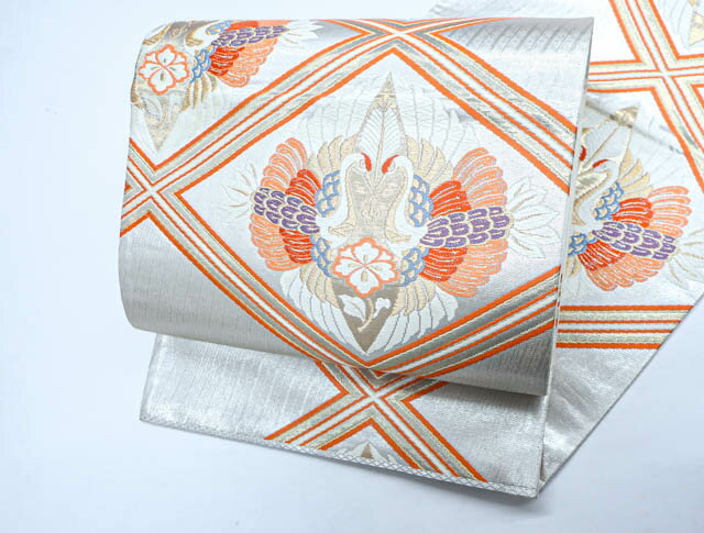 樂天商城 - 【中古】 リサイクル着物 袋帯 菱に向かい鶴文様 金糸 24B-338【フォーマル リサイクル帯 入学式 卒業式 結婚式 母 七五三 お宮参り パーティー 通販 アイディーネット きもの】IDnet