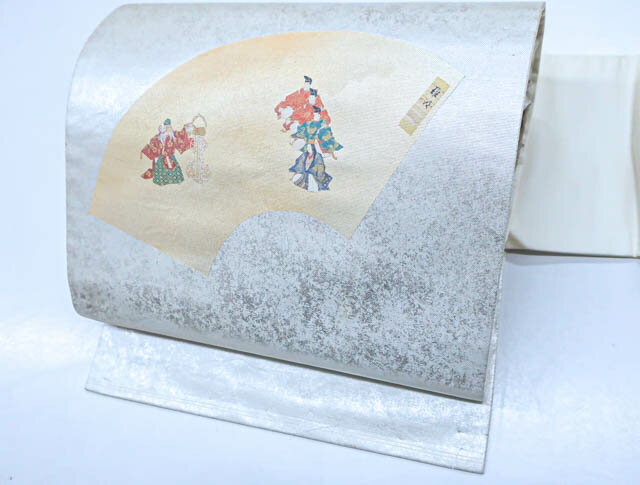 最大80%OFF【中古】 リサイクル着物 九寸名古屋帯 西陣織 地紙に平安貴族文 24B-428[仕立て上がり 和服 アウトレット リサイクル着物 カジュアル カジュアル帯 リサイクル帯 着付け教室 観劇 普段着 お食事会 お出掛け きもの] IDnet