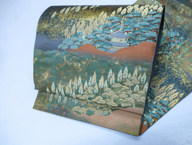 ビッグセール最大80%OFF【中古】 リサイクル着物 袋帯 西陣織 森林文様 24B-1046【フォーマル リサイクル帯 入学式 卒業式 結婚式 母 七五三 お宮参り パーティー】IDnet