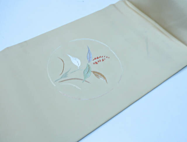 【IDnet】【着物】 九寸名古屋帯 刺繍 丸花文様 24B-1118【リサイクル】