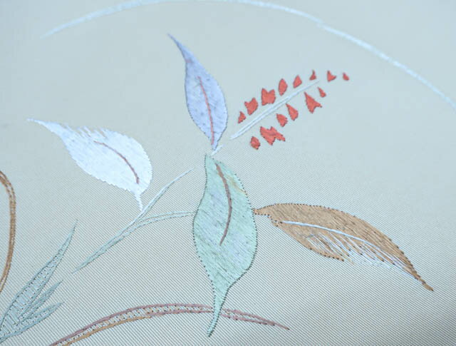 【IDnet】【着物】 九寸名古屋帯 刺繍 丸花文様 24B-1118【リサイクル】