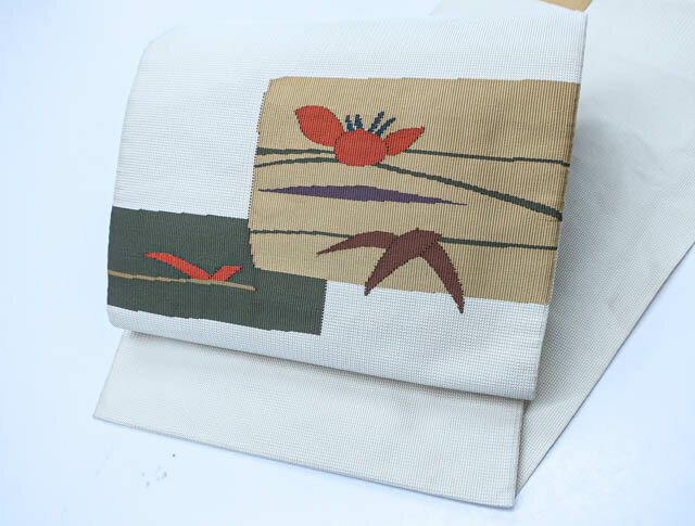 最大80%OFF【中古】 リサイクル着物 八寸名古屋帯 すくい織 手織り 24B-1140[仕立て上がり 和服 アウトレット リサイクル着物 カジュアル カジュアル帯 リサイクル帯 着付け教室 観劇 普段着 お食事会 お出掛け きもの] IDnet