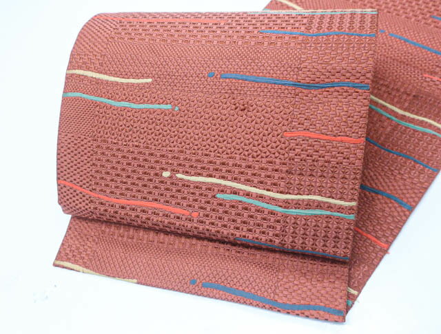 最大80%OFF【中古】 リサイクル着物 八寸名古屋帯 抽象柄 24B-1150[仕立て上がり 和服 アウトレット リサイクル着物 カジュアル カジュアル帯 リサイクル帯 着付け教室 観劇 普段着 お食事会 お出掛け きもの] IDnet