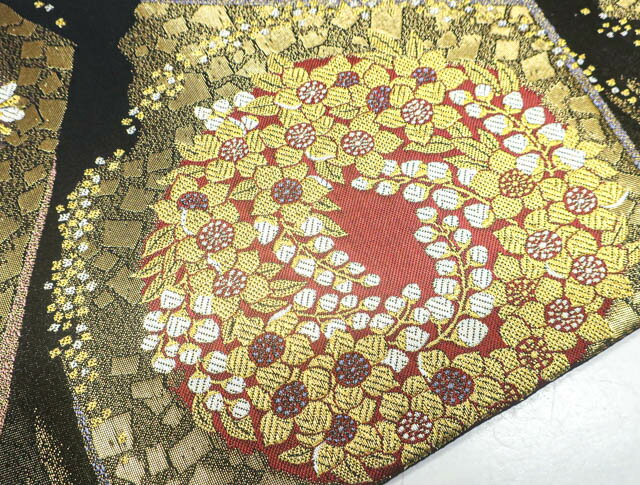 【IDnet】【着物】 袋帯 花の輪文様 長尺 24b-1591【リサイクル】