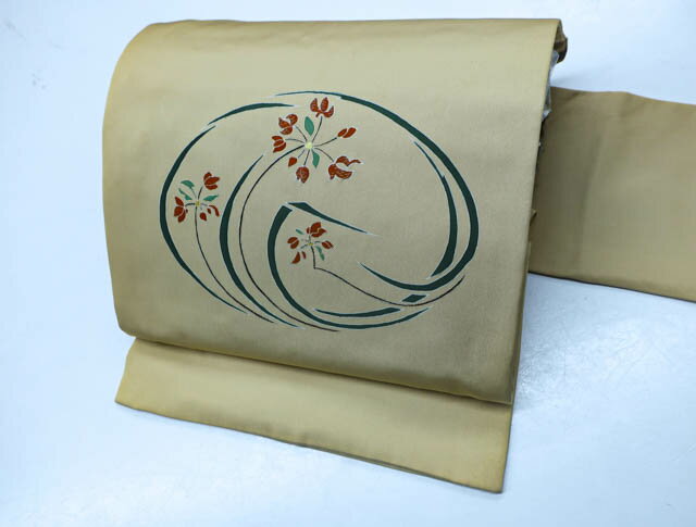 最大80%OFF【中古】 リサイクル着物 九寸名古屋帯 丸に花文様 お太鼓柄 24B-622[仕立て上がり 和服 アウトレット リサイクル着物 カジュアル カジュアル帯 リサイクル帯 着付け教室 観劇 普段着 お食事会 お出掛け きもの] IDnet