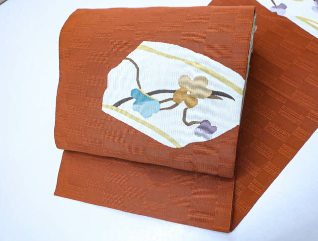 最大80%OFF【中古】 リサイクル着物 八寸名古屋帯 お太鼓柄 枝花文様 24B-654[仕立て上がり 和服 アウトレット リサイクル着物 カジュアル カジュアル帯 リサイクル帯 着付け教室 観劇 普段着 お食事会 お出掛け きもの] IDnet