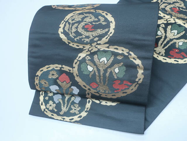 樂天商城 - 【中古】 リサイクル着物 京袋帯 芯無し 丸花文様 24B-746【フォーマル リサイクル帯 入学式 卒業式 結婚式 母 七五三 お宮参り パーティー 通販 アイディーネット きもの】IDnet