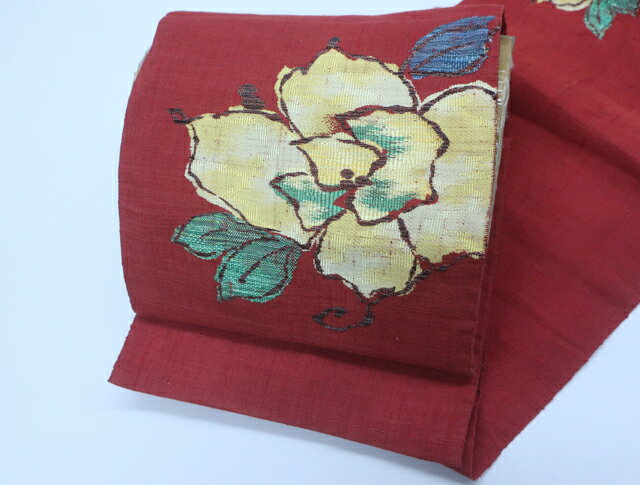 最大80%OFF【中古】 リサイクル着物 八寸名古屋帯 お太鼓柄 紬地 花文様 24B-810[仕立て上がり 和服 アウトレット リサイクル着物 カジュアル カジュアル帯 リサイクル帯 着付け教室 観劇 普段着 お食事会 お出掛け きもの] IDnet