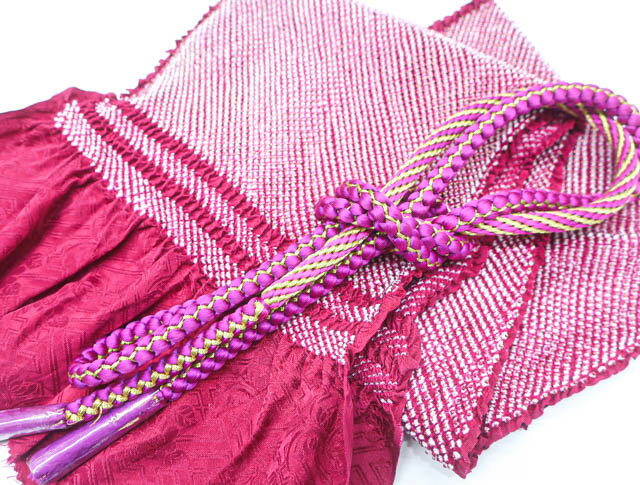 最大80%OFF【中古】 和装小物 帯揚げ帯締めセット 帯揚 帯締 振袖用 総絞り 丸組 金糸 24W-284【リサイクル】IDnet