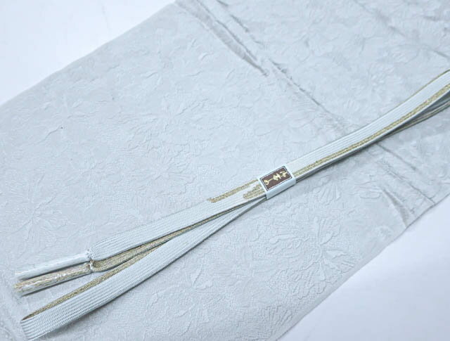 【IDnet】【着物】和装小物 帯揚げ帯締めセット 帯揚 帯締 丹後ちりめん 花地紋 高麗組 金糸 24W-2966【リサイクル】