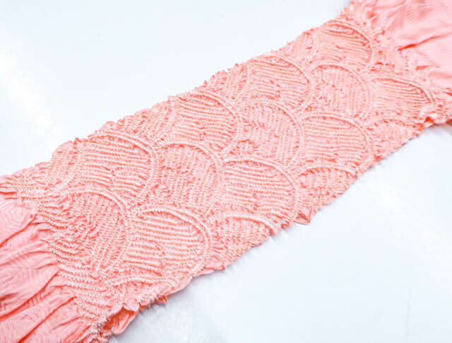 【IDnet】【着物】 和装小物 帯締め 帯揚げ セット 帯締 帯揚 絞り 中抜き 青海波文様 笹浪組 24W-343【リサイクル】