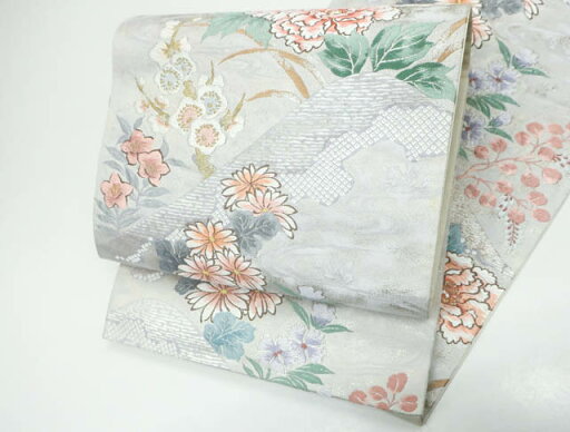 【中古】 リサイクル着物 袋帯 流水に花文様 金糸 24b-1621【リサイクル】IDnet 【中古】 リサイクル着物 袋帯 流水に花文様 金糸 24b-1621【リサイクル】IDnet