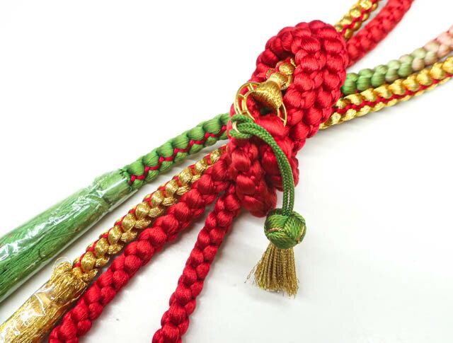 【IDnet】【着物】 和装小物 帯締め 帯締 振袖用 丸組 金糸 飾り付き 24w-5997【リサイクル】【中古】