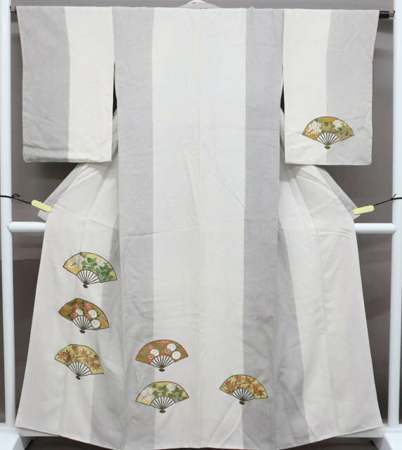 【中古】 リサイクル着物 付下げ 扇に花文 重ね衿付き 身丈約160cm 裄丈約62.5cm 24z-2973[ リサイクル着物 入学式 卒業式 結婚式 母 七五三 お宮参り パーティー 通販 アイディーネット きもの]IDnet