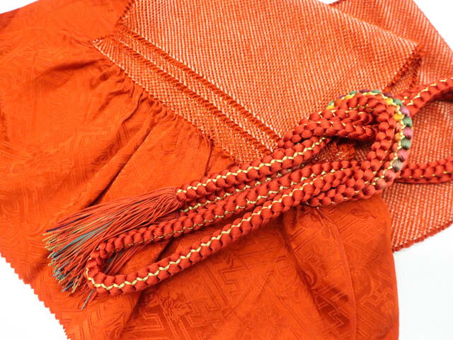 Kimono - 【中古】 和装小物 帯締め 帯揚げ セット 帯締 帯揚 振袖用 総絞り 丸組 金糸 撚り房 24w-7438【リサイクル】IDnet