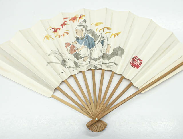 楽天スーパーセール最大80%OFF【中古】 和装小物 扇子 落款入り 手描き 24w-6140【リサイクル】IDnet