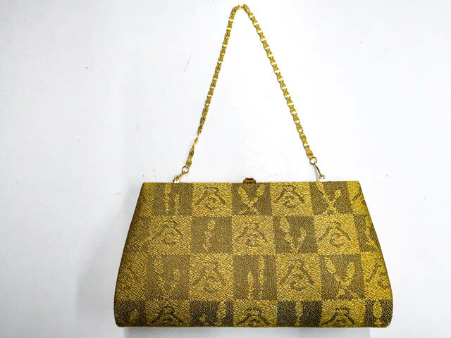 【中古】 和装小物 和装バッグ 金糸 市松文 24w-7257【リサイクル】IDnet