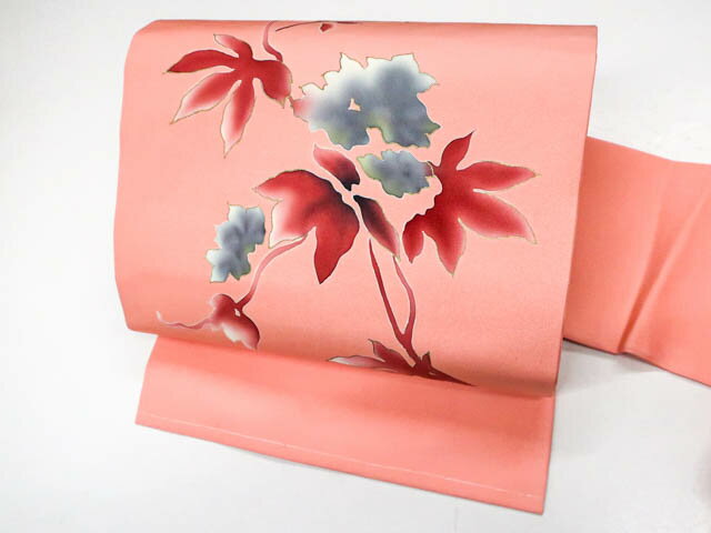 最大80%OFF【中古】 リサイクル着物 九寸名古屋帯 お太鼓柄 葉文 24b-2252[仕立て上がり 和服 アウトレット リサイクル着物 カジュアル カジュアル帯 リサイクル帯 着付け教室 観劇 普段着 お食事会 お出掛け きもの] IDnet