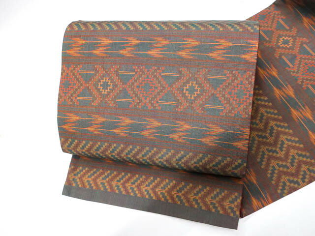 【中古】 リサイクル着物 袋帯 全通柄 幾何学文 24b-2302【リサイクル】IDnet