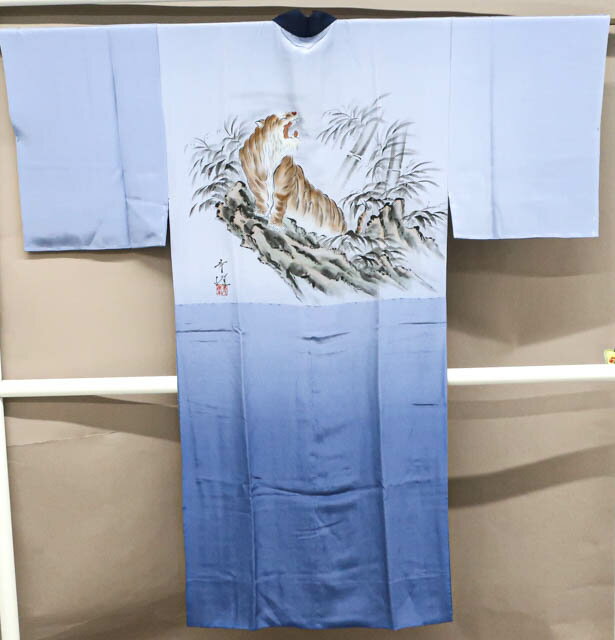 【中古】 リサイクル着物 男物 長襦袢 虎文 身丈約133cm 裄丈約64.5cm 24z-3340【リサイクル】IDnet