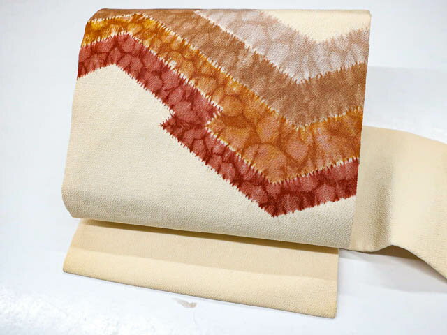 最大80%OFF【中古】 リサイクル着物 九寸名古屋帯 お太鼓柄 ちりめん 絞り 24b-2350[仕立て上がり 和服 アウトレット リサイクル着物 カジュアル カジュアル帯 リサイクル帯 着付け教室 観劇 普段着 お食事会 お出掛け きもの] IDnet