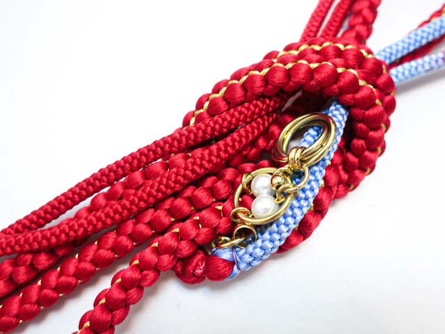 【中古】 和装小物 帯締め 帯締 振袖用 丸組 飾り付き 金糸 24w-9448【リサイクル】IDnet