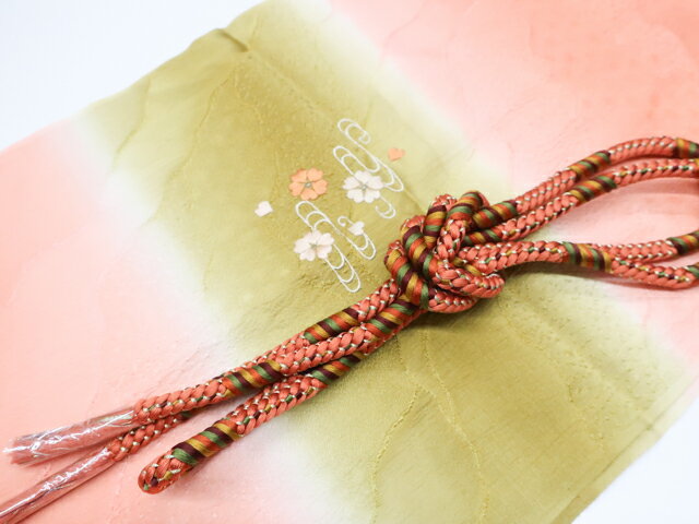 【中古】 和装小物 　帯締め帯揚げセット　丸組　ぼかし　刺繍　24w-8917【リサイクル】IDnet