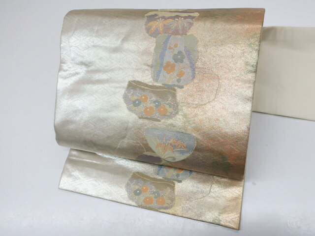 樂天商城 - 【中古】 リサイクル着物 九寸名古屋帯 古典花文 24b-2413[仕立て上がり 和服 アウトレット リサイクル着物 カジュアル カジュアル帯 リサイクル帯 着付け教室 観劇 普段着 お食事会 通販 アイディーネット きもの] IDnet