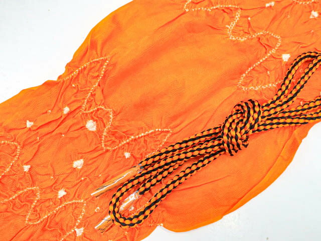 【IDnet】【着物】和装小物 帯揚げ帯締めセット 帯揚 帯締 中抜き絞り 丸組 24w-11565【リサイクル】