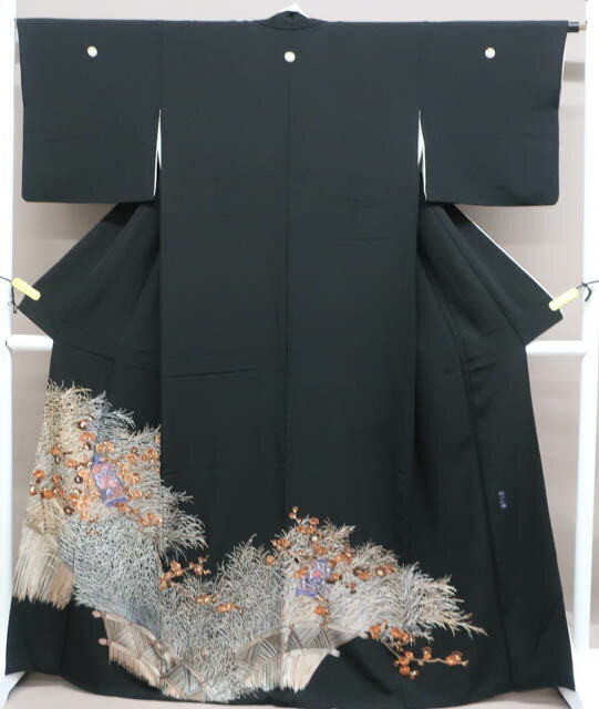 蘇州刺繍 相良刺繍 黒留袖 狩猟文 動物 華紋 比翼仕立て 金糸 正絹 