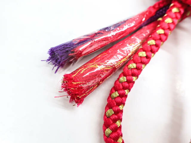 【中古】 リサイクル着物 和装小物 　帯締め　振袖用　丸組　総絞り　金糸　飾り付　25w01-101【リサイクル】IDnet