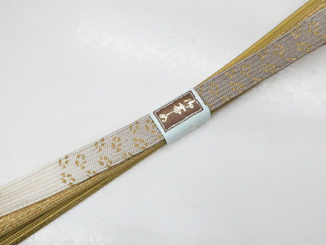 樂天商城 - 【中古】 和装小物 　帯締め　高麗組　金糸　小花柄　25w01-269【リサイクル】IDnet
