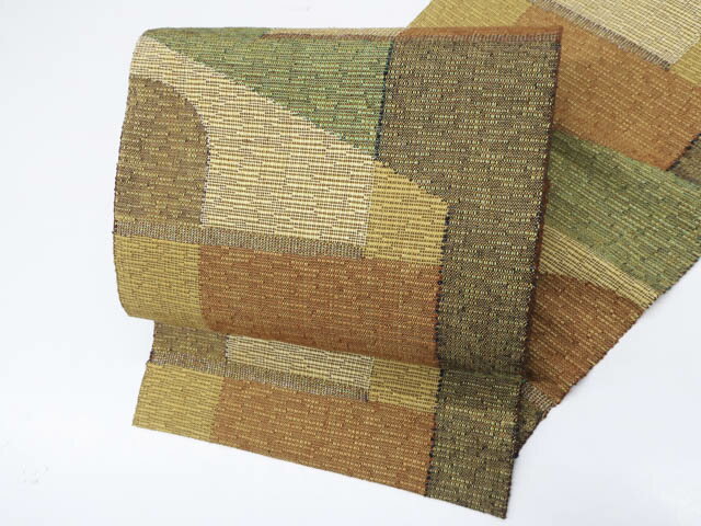 ビッグセール最大80%OFF【中古】 リサイクル着物 八寸名古屋帯 紬織 幾何学文 六通 25b02-155[仕立て上がり 和服 アウトレット リサイクル着物...