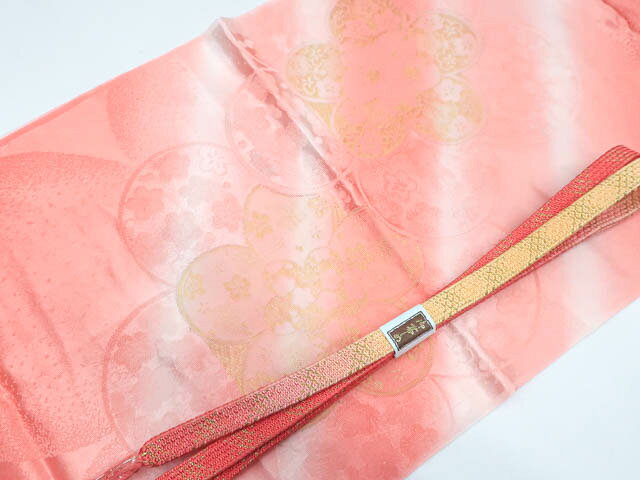 樂天商城 - 【中古】 和装小物 帯締め 帯揚げ セット 帯締 帯揚 丹後ちりめん 縫い取り 花文 平組 金糸 25w02-2377【リサイクル】IDnet