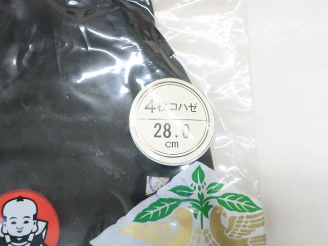【中古】 和装小物 男物 足袋 福助足袋 黒朱子 4枚コハゼ 約28cm r7w02-345【リサイクル】IDnet