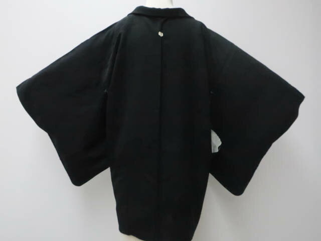 ビッグセール最大80%OFF【中古】 リサイクル着物 黒羽織 一つ紋 雲地紋 羽織り紐付き 身丈約81.5cm 裄丈約64cm 25z02-1041【リサイクル】IDnet(4)