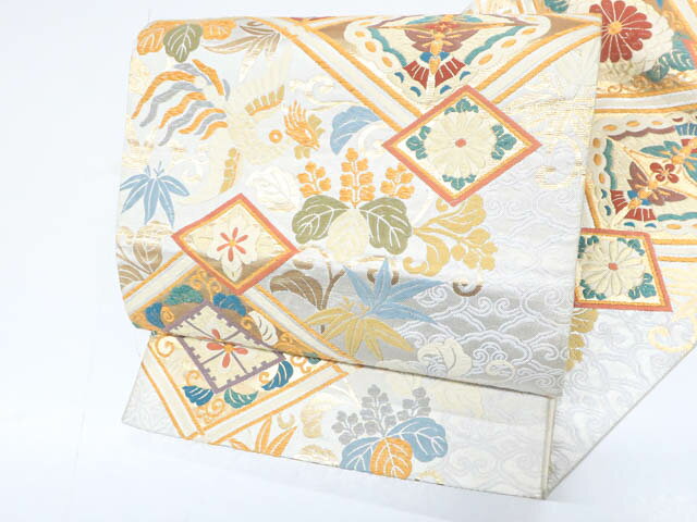 樂天商城 - 【中古】 リサイクル着物 袋帯　六通　金糸　花菱・鳳凰文　長尺　25b03-570【フォーマル リサイクル帯 入学式 卒業式 結婚式 母 七五三 お宮参り パーティー 通販 アイディーネット きもの】IDnet