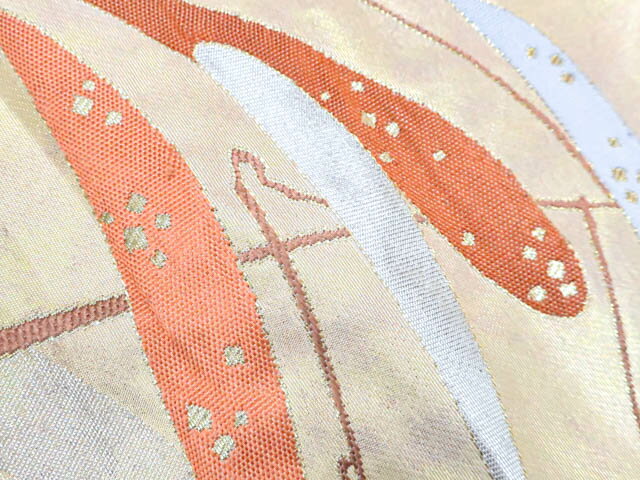 【中古】 リサイクル着物 九寸名古屋帯 お太鼓柄 抽象柄 25b03-598[仕立て上がり 和服 アウトレット リサイクル着物 カジュアル カジュアル帯 リサイクル帯 着付け教室 観劇 普段着 お食事会 お出掛け 通販 アイディーネット きもの] IDnet