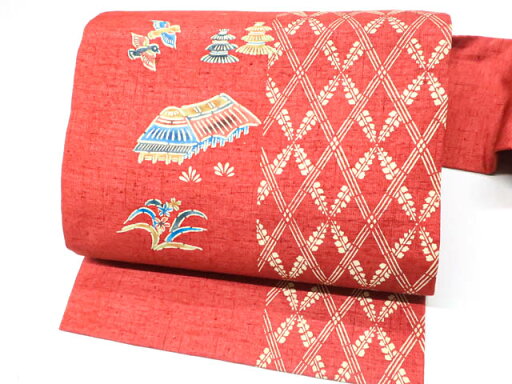 最大80%OFF【IDnet】【着物】 九寸名古屋帯 お太鼓柄 紬織 風景文 25b04-668【リサイクル】【中古】 最大80%OFF【IDnet】【着物】 九寸名古屋帯 お太鼓柄 紬織 風景文 25b04-668【リサイクル】【中古】