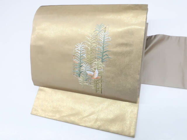 【中古】 リサイクル着物 九寸名古屋帯 太鼓柄 金糸 植物文 25b05-809[仕立て上がり 和服 アウトレット リサイクル着物 カジュアル カジュアル帯 リサイクル帯 着付け教室 観劇 普段着 お食事会 お出掛け 通販 アイディーネット きもの] IDnet