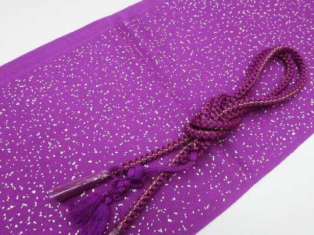 【中古】 和装小物 帯締め帯揚げセット 振袖用 丸組 金糸 帯締 帯揚 25w05-6232【リサイクル】IDnet