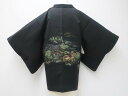 ビッグセール最大80%OFF!【中古】 リサイクル着物 黒羽織 絵羽柄 風景に建屋文 羽織紐付き 身丈約79.5cm 裄丈約62.5cm 25z05-2450【リサイクル】IDnet