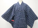 【IDnet】【着物】男物 浴衣 コーマ地 幾何学文様 身丈約129.5cm 裄丈約63.5cm 25z06-3124【リサイクル】【中古】