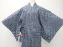 【IDnet】【着物】男物 浴衣 コーマ地 幾何学文様 身丈約132.5cm 裄丈約65cm 25z06-3126【リサイクル】【中古】