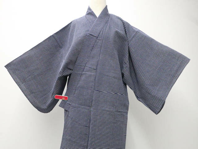 【中古】 リサイクル着物 男物 浴衣 昭和レトロ コーマ地 格子文 身丈約127.5cm 裄丈約62.5cm r7z06-576【リサイクル】IDnet